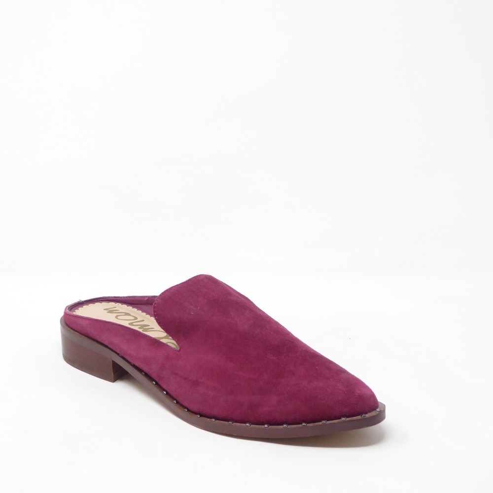 Sam Edelman Womens Lewellyn Mule Magenta Suede Studded Size 7M